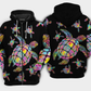 Hippie Turtle Love Ocean So Cool - Hoodie - Owls Matrix LTD