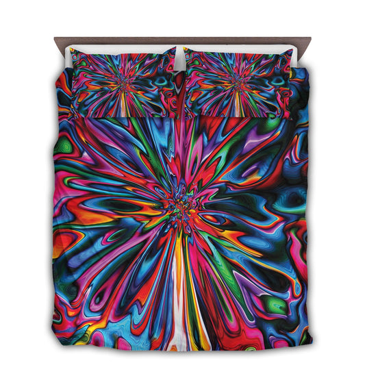 Hippie Colorful Happiness Bedding Cover For Boho Bedroom Decor