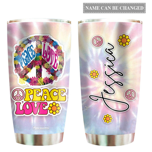 Hippie Peace And Love Personalized 20 Oz Tumbler