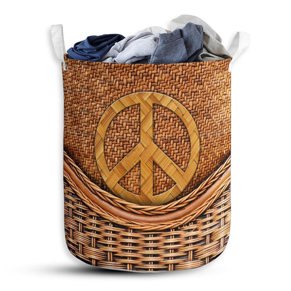S: 17.72”x13.78” (45x35 cm) Hippie Sign Basic Style - Laundry Basket - Owls Matrix LTD