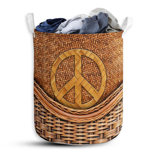 S: 17.72”x13.78” (45x35 cm) Hippie Sign Basic Style - Laundry Basket - Owls Matrix LTD