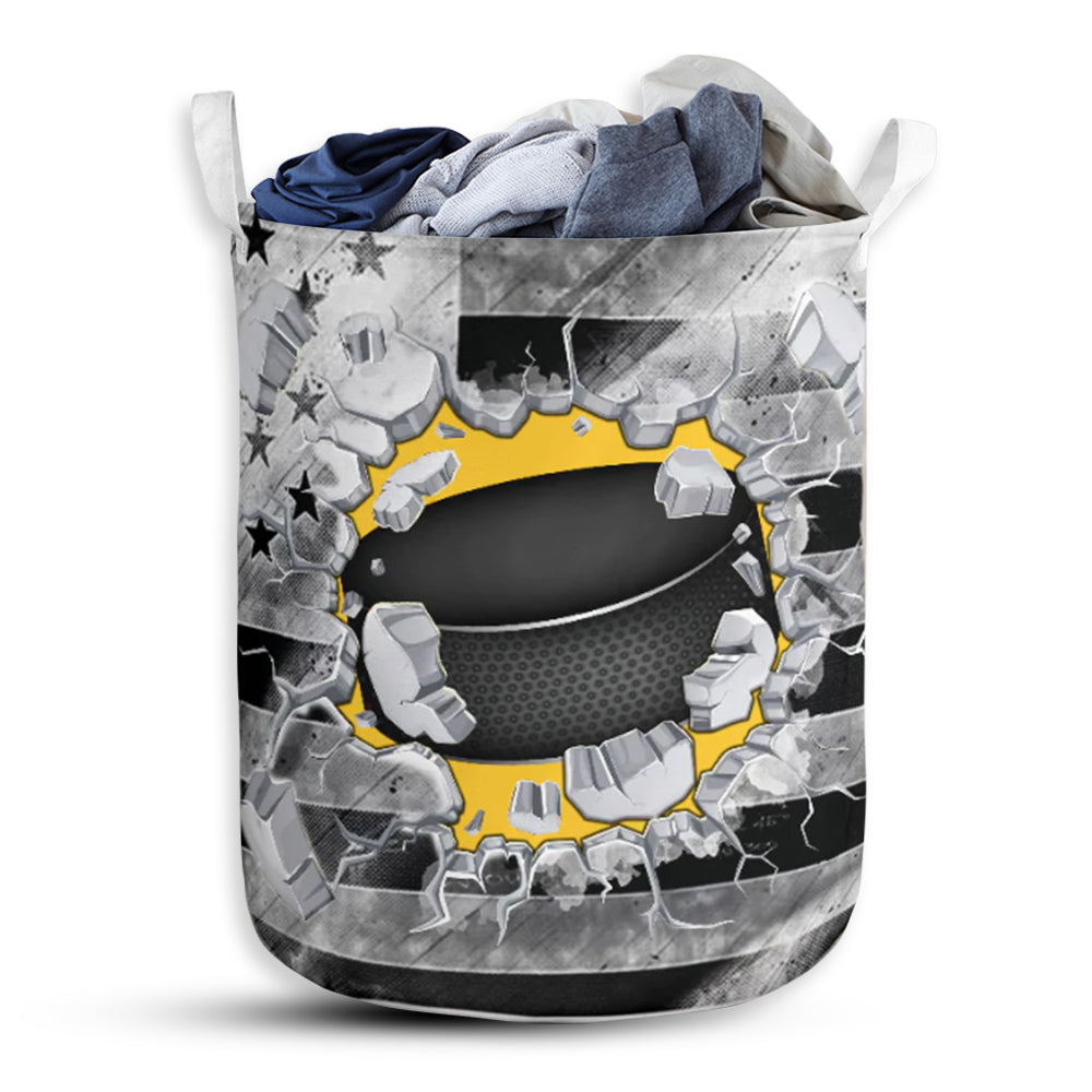 Hockey Flag Hole Classic - Laundry Basket - Owls Matrix LTD
