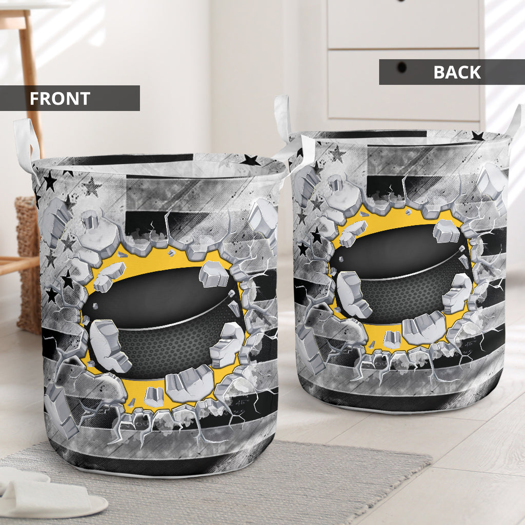 Hockey Flag Hole Classic - Laundry Basket - Owls Matrix LTD