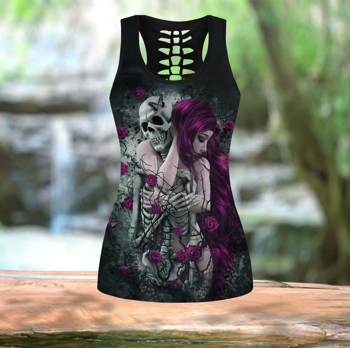 Skull Tattoo Art With Girl - Tank Top Hollow - Owls Matrix LTD