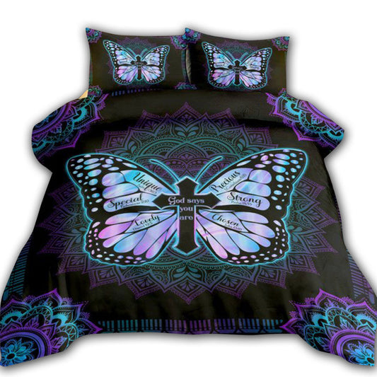 God Butterfly Hologram God Says You Are Bedding Cover For Faith Bedroom Decor