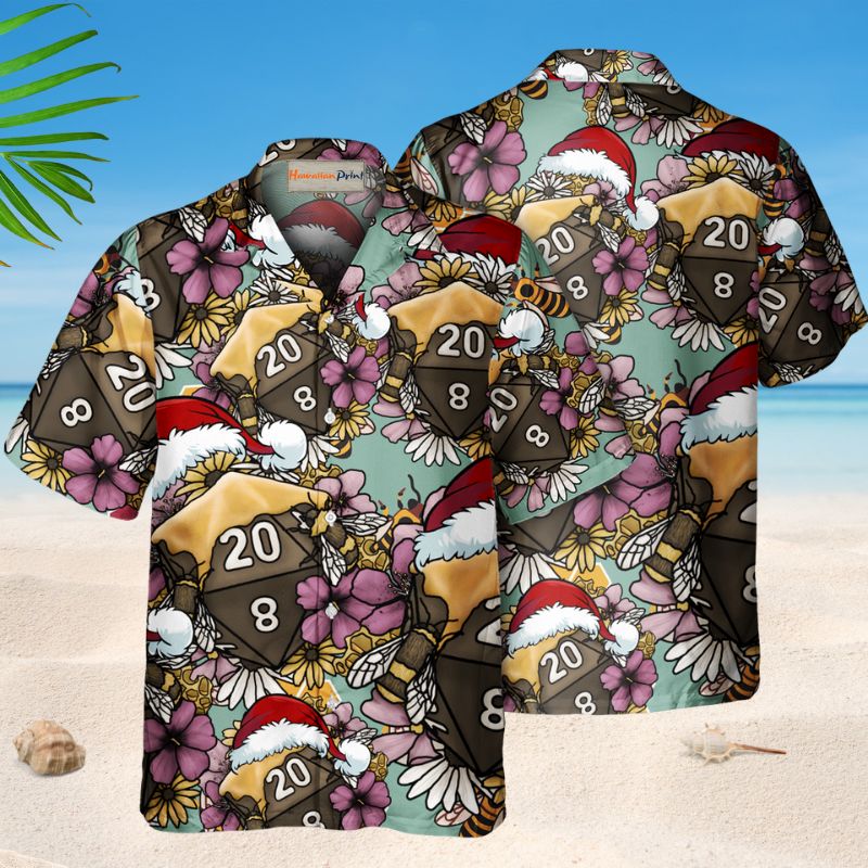 Honey Bee Dice Christmas Vibe – Hawaiian Shirt