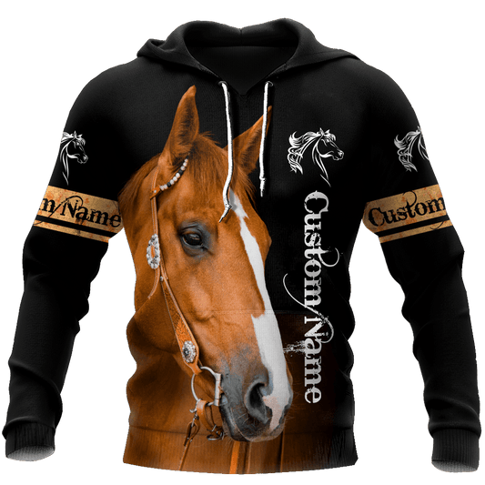 Horse Custom Name All Over Print Art – 3D Hoodie