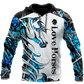 Horse Camo Blue Pattern Art – 3D Hoodie