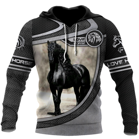 Love Horse All Over Print Art – 3D Hoodie