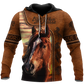 Horse Custom Name All Over Print Art – 3D Hoodie