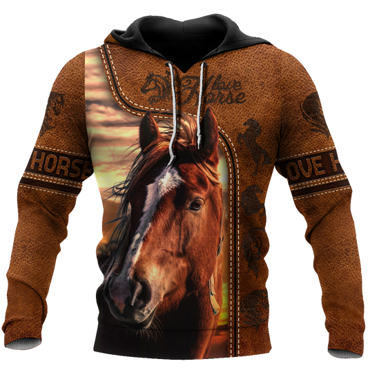 Horse Custom Name All Over Print Art – 3D Hoodie