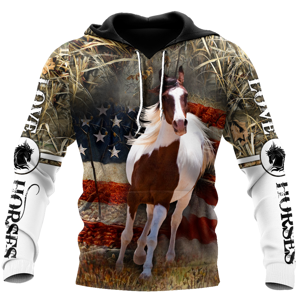 Love Horse All Over Print Art – 3D Hoodie
