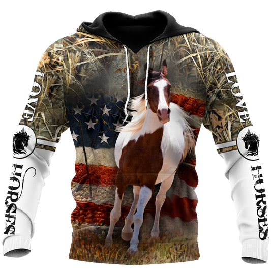 Love Horse All Over Print Art – 3D Hoodie