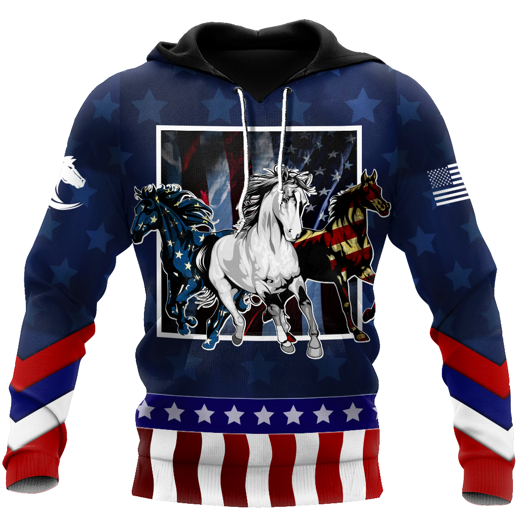 Horses Flag All Over Print Art – 3D Hoodie