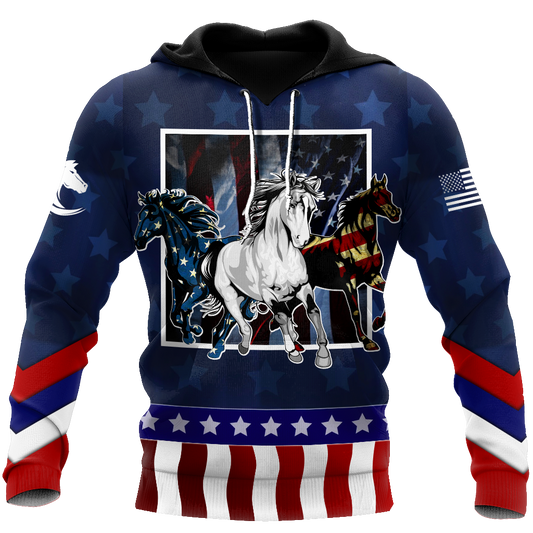 Horses Flag All Over Print Art – 3D Hoodie