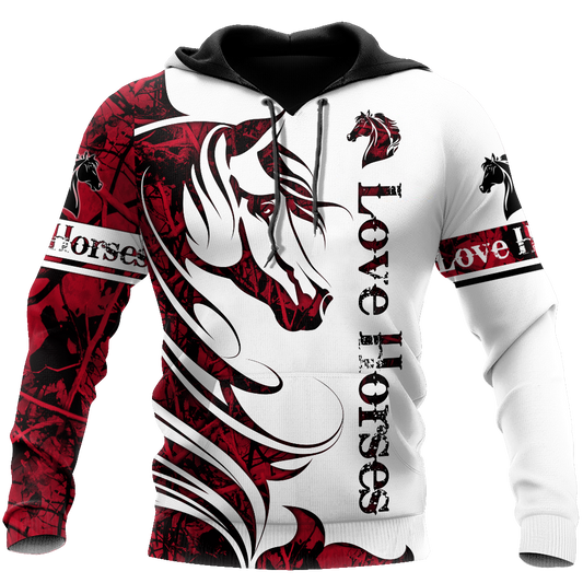 Horse Camo Red Pattern Art – 3D Hoodie