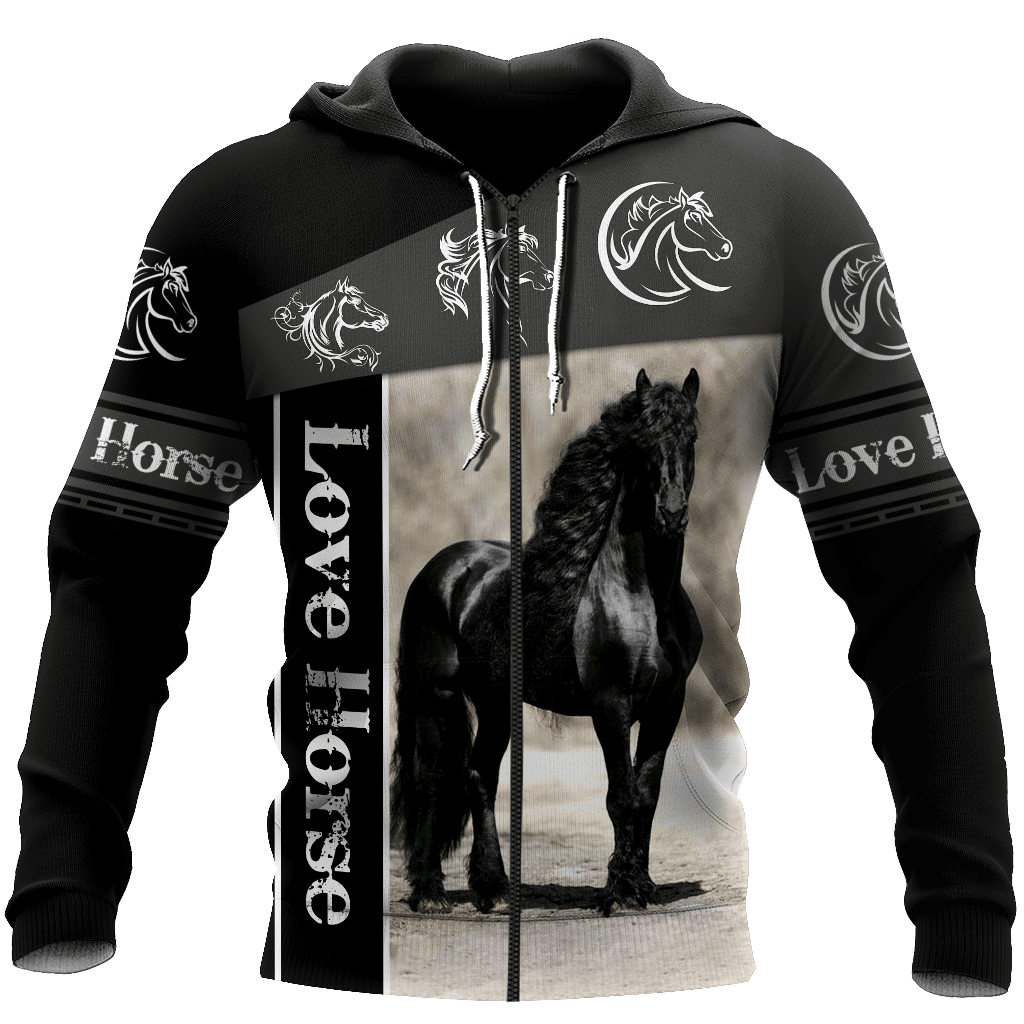 Love Horse All Over Print Art – 3D Hoodie