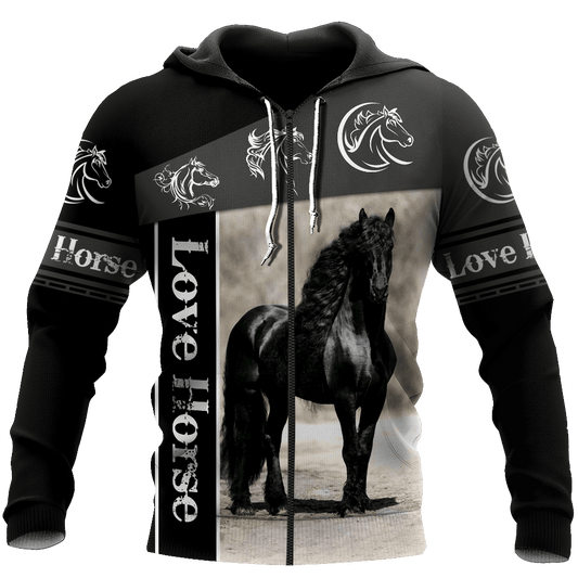 Love Horse All Over Print Art – 3D Hoodie
