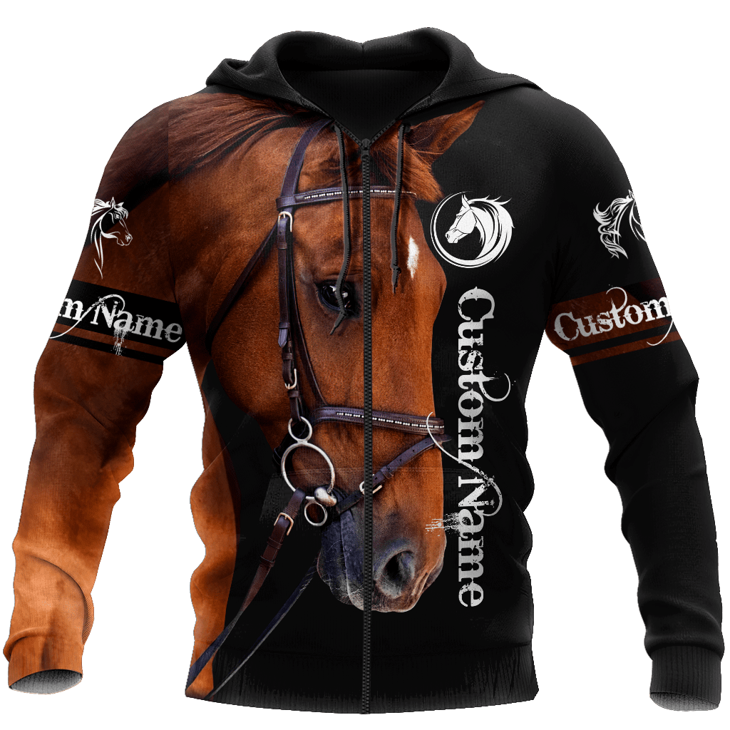 Horse Custom Name Art – 3D Hoodie
