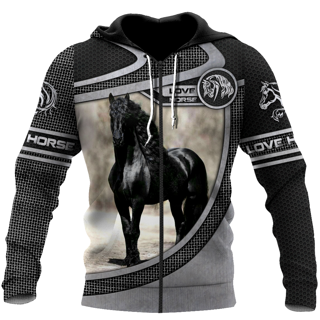 Love Horse All Over Print Art – 3D Hoodie