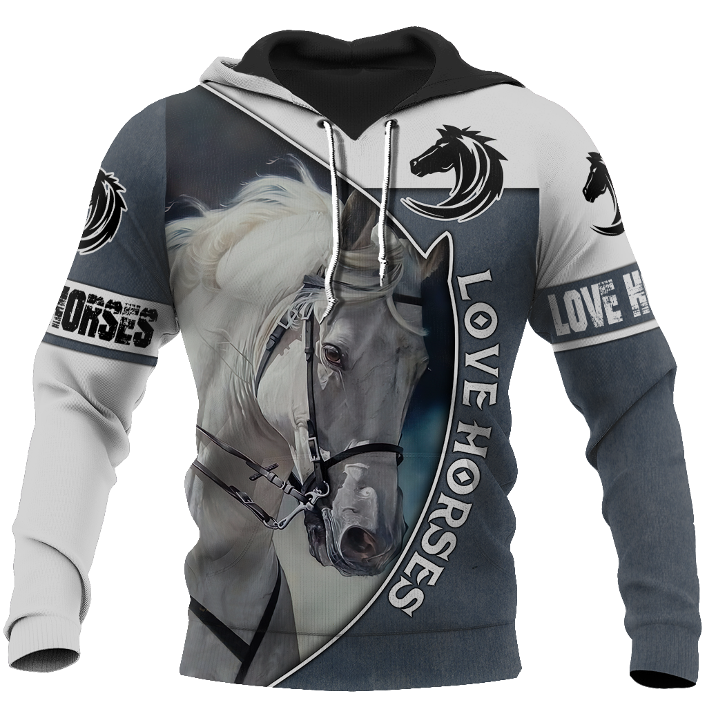 Love Horse All Over Print Art – 3D Hoodie