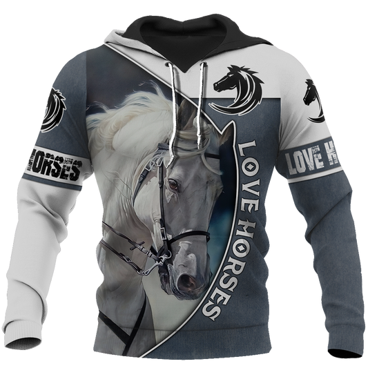 Love Horse All Over Print Art – 3D Hoodie