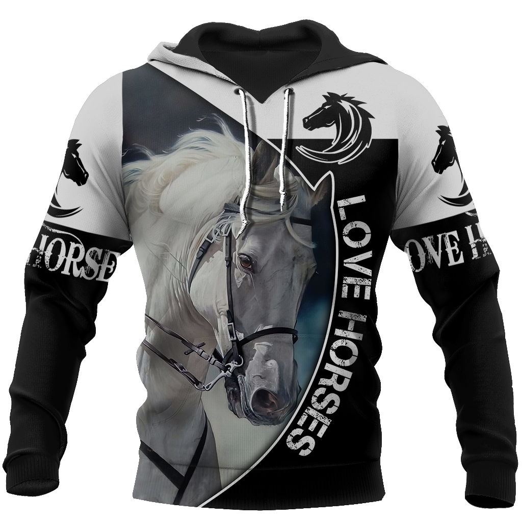 Love Horse All Over Print Art – 3D Hoodie