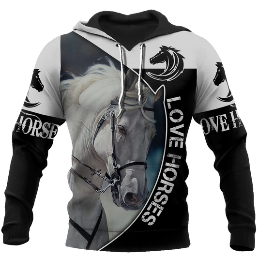 Love Horse All Over Print Art – 3D Hoodie