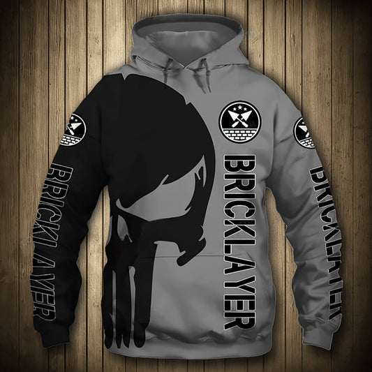 Bricklayer Skull Art – 3D Hoodie