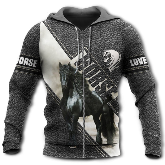 Friesian Black Horse Style - 3D Hoodie
