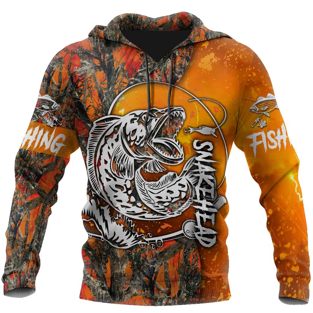 Collection Snakehead Fishing Orange Camo – 3D Hoodie