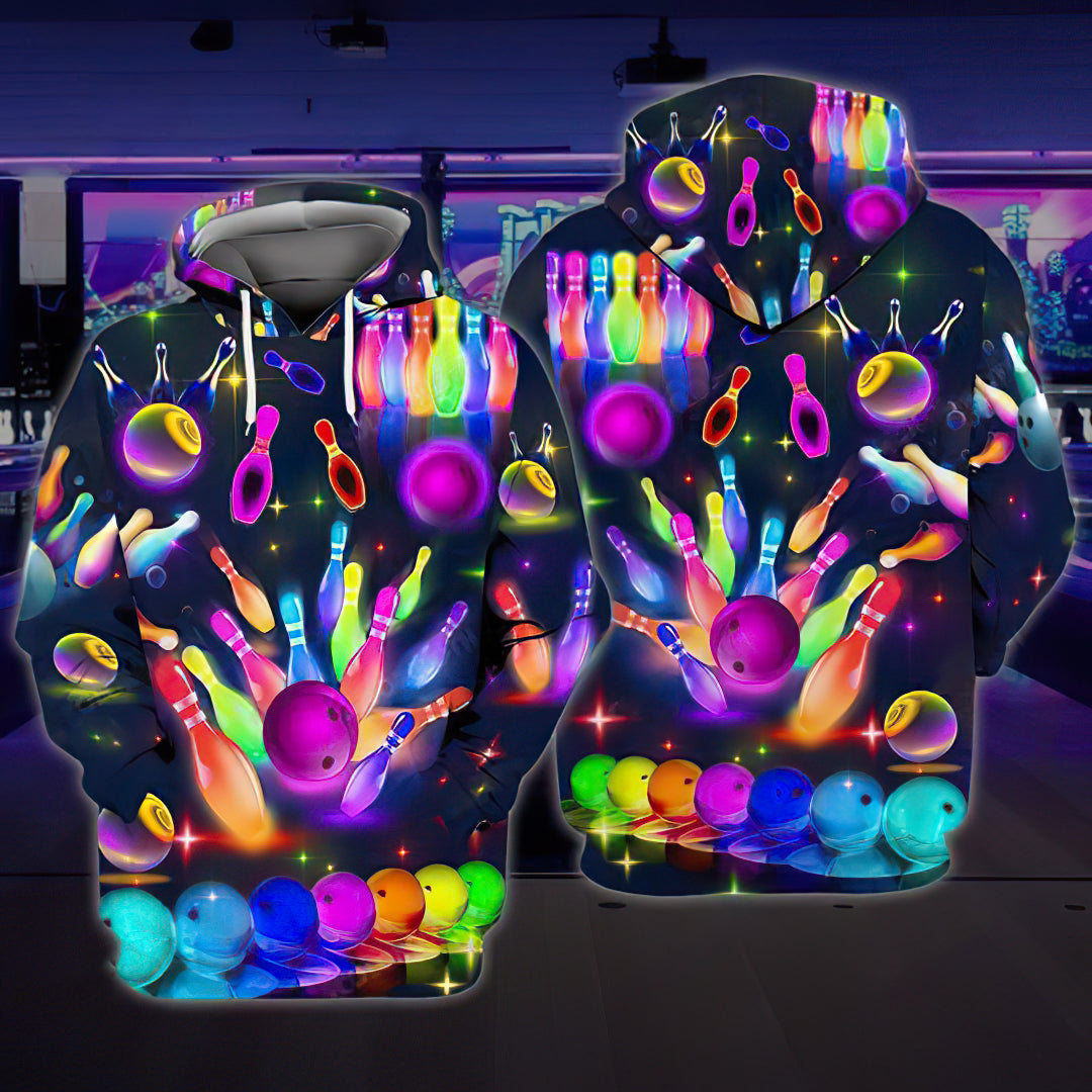Bowling Color Art – 3D Hoodie