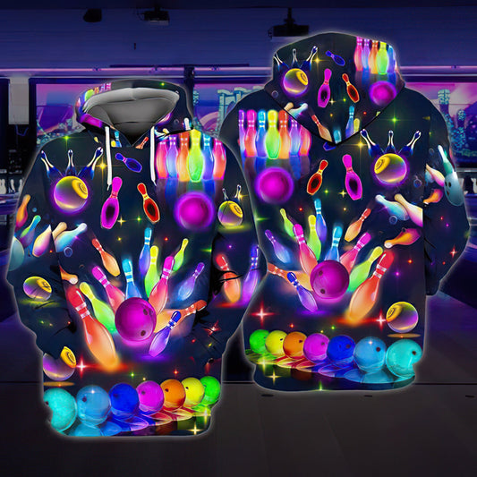 Bowling Color Art – 3D Hoodie