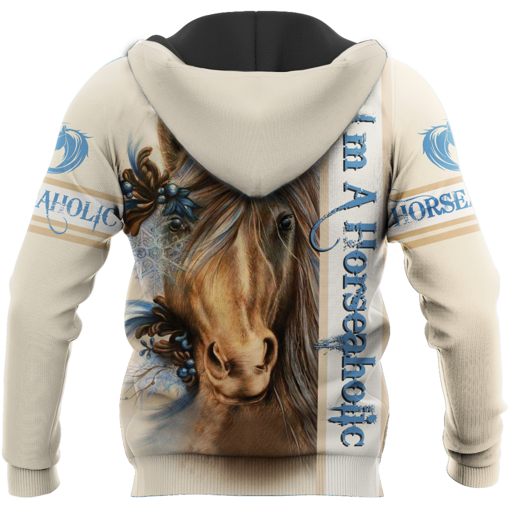 Horseaholic Funny Quote Art – 3D Hoodie