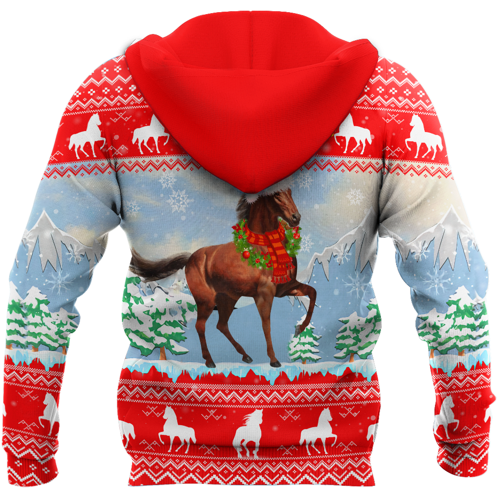Horse Christmas 3D Art – 3D Hoodie