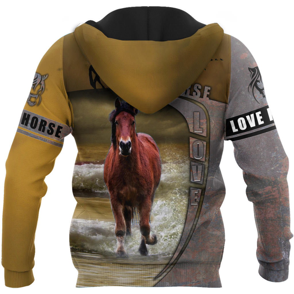 Love Horse All Over Print Art – 3D Hoodie