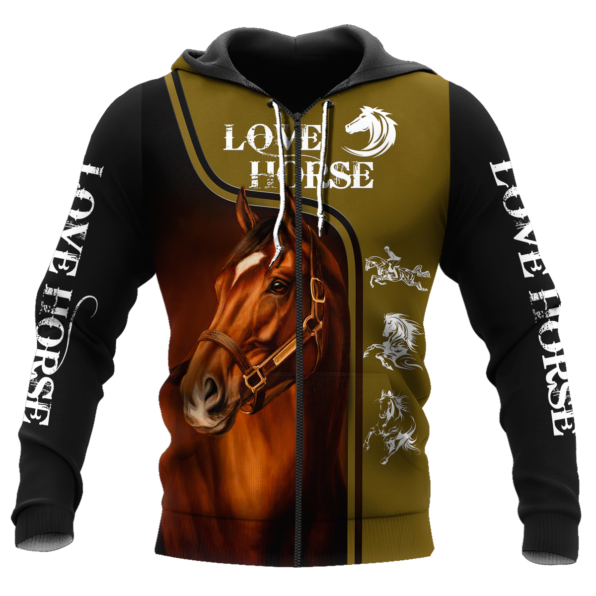 Green Horse Love 3D Art – 3D Hoodie