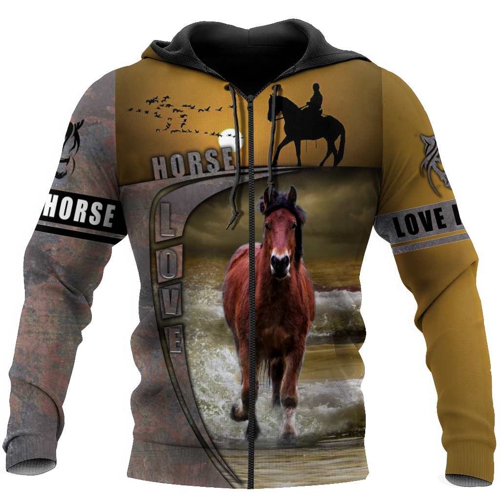 Love Horse All Over Print Art – 3D Hoodie