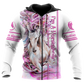 Pink Horse Custom Name Art – 3D Hoodie