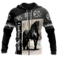 Black Horse Custom Name Art – 3D Hoodie