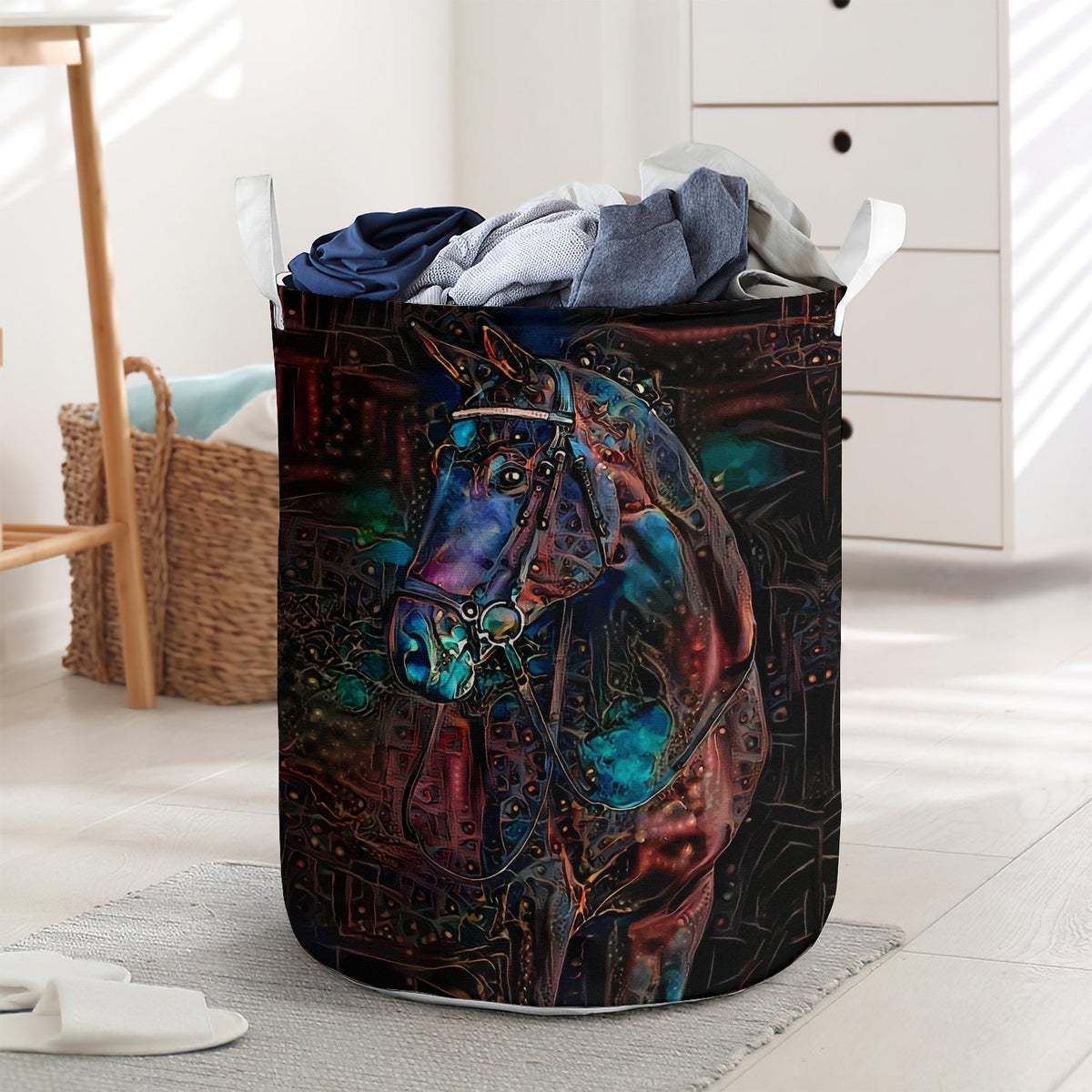 A unique horse - Laundry basket - LAUB07LIN220222-Owls Matrix