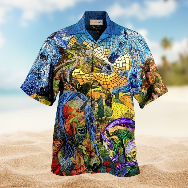 Horse Abstract Style Limited Edition – Hawaiian Shirt