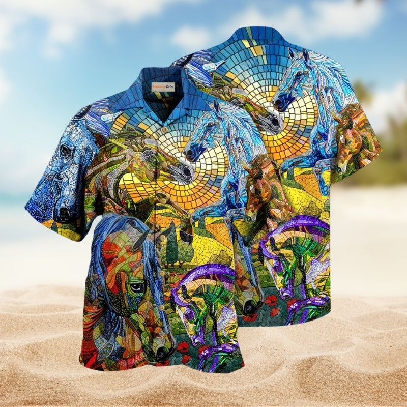 Horse Abstract Style Limited Edition – Hawaiian Shirt