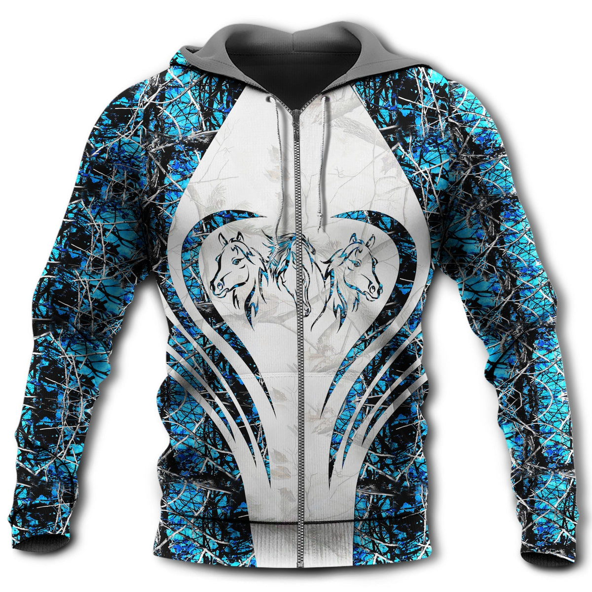 Beautiful Horse Blue Style - 3D Hoodie