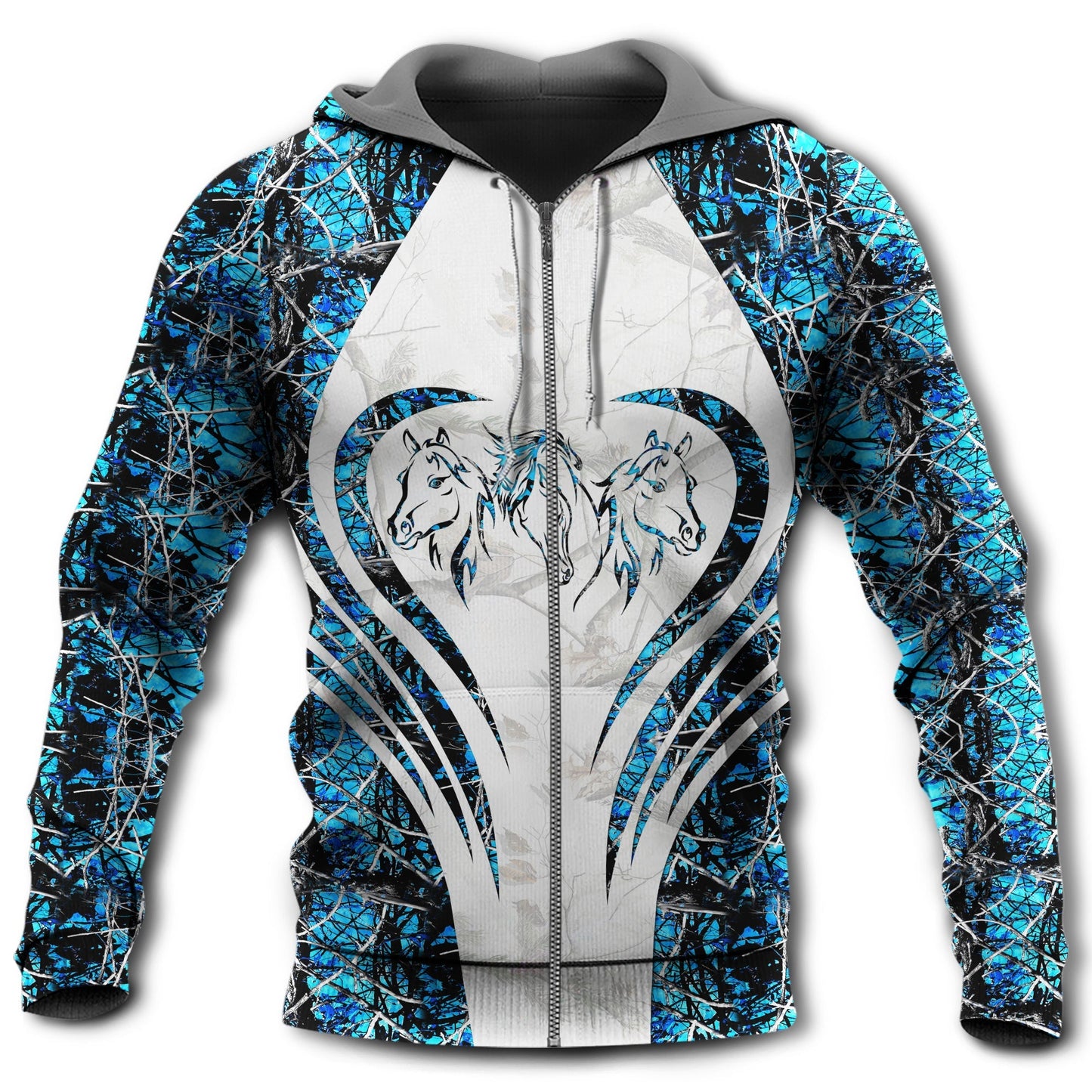 Beautiful Horse Blue Style - 3D Hoodie