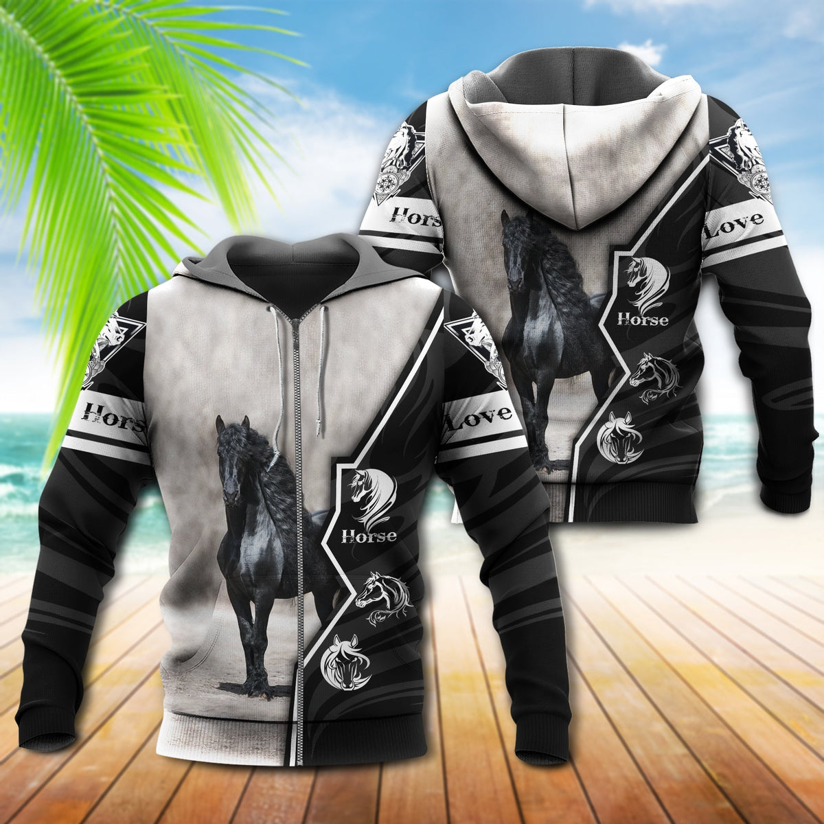 Black Horse Love Style - 3D Hoodie