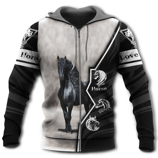 Black Horse Love Style - 3D Hoodie