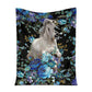 Horse Blue Floral 50 x 60 Inch Flannel Blanket For Cozy Bedroom And Sofa Decor