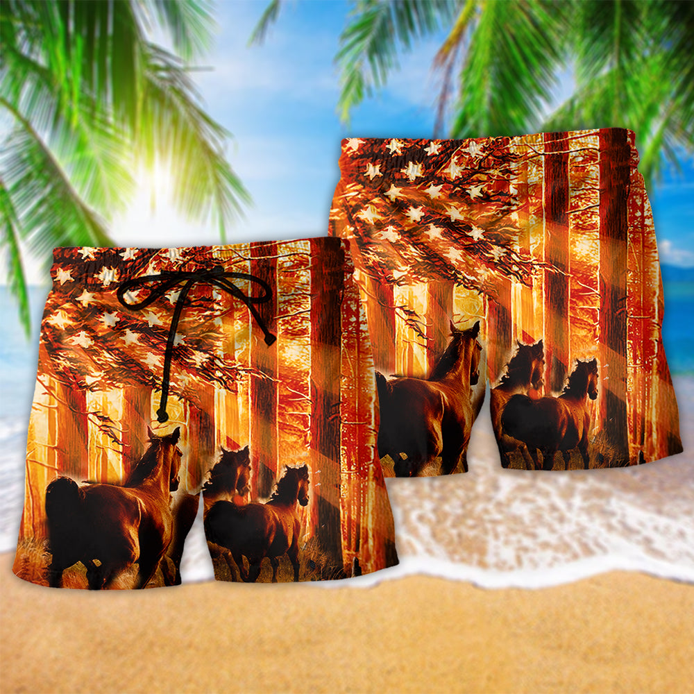 Horse Born To Ride Red Fire - Beach Short