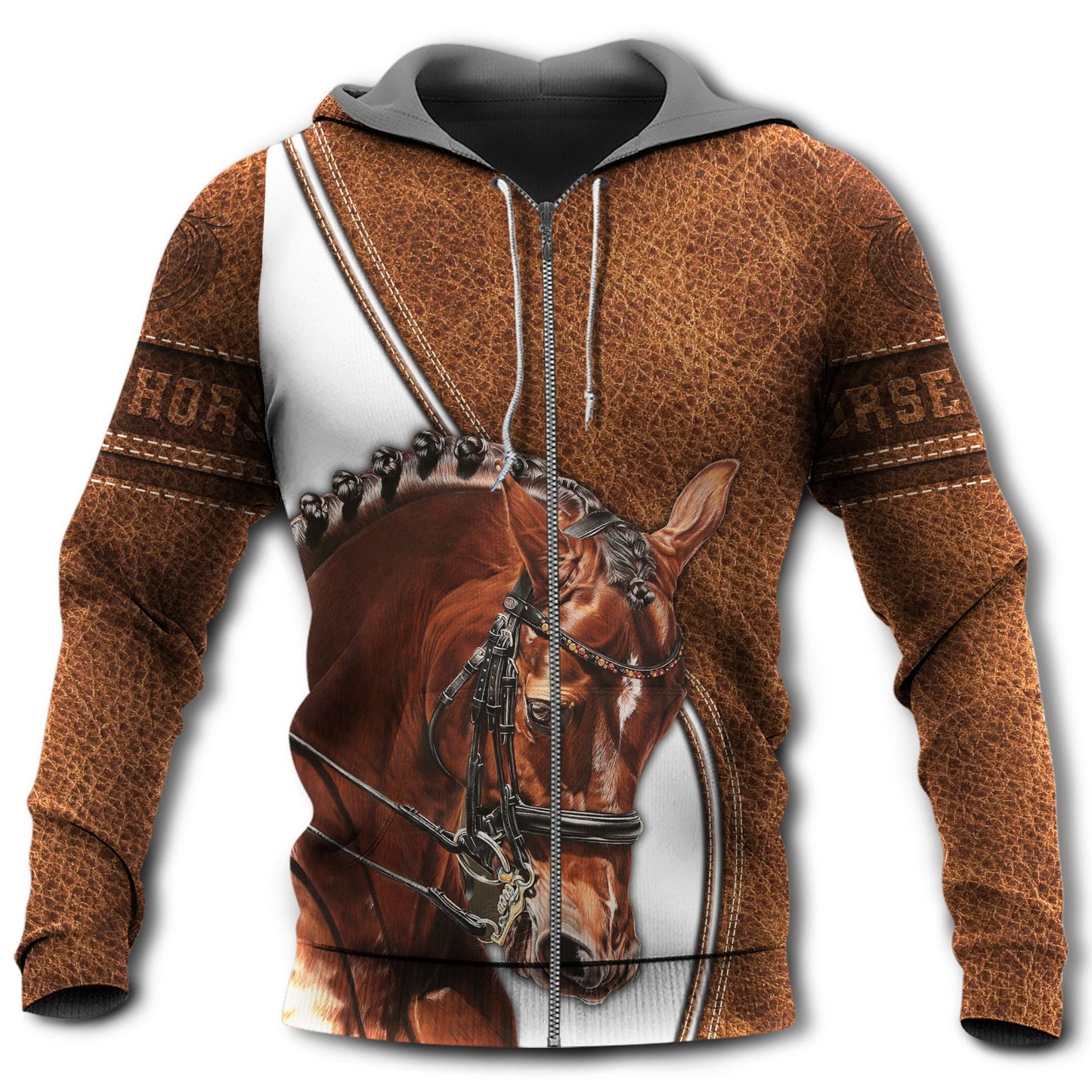 Horse Cool Leather Style - 3D Hoodie